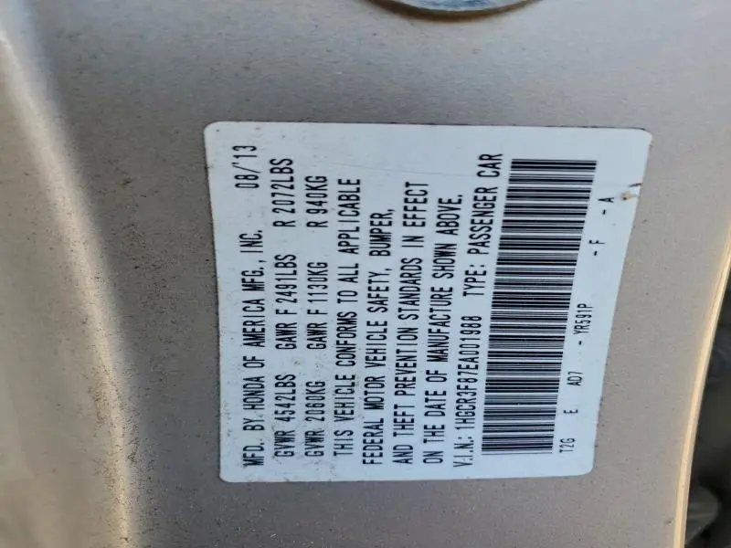 2014 HONDA ACCORD EXL  