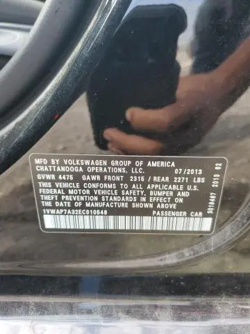 2014 VOLKSWAGEN PASSAT S