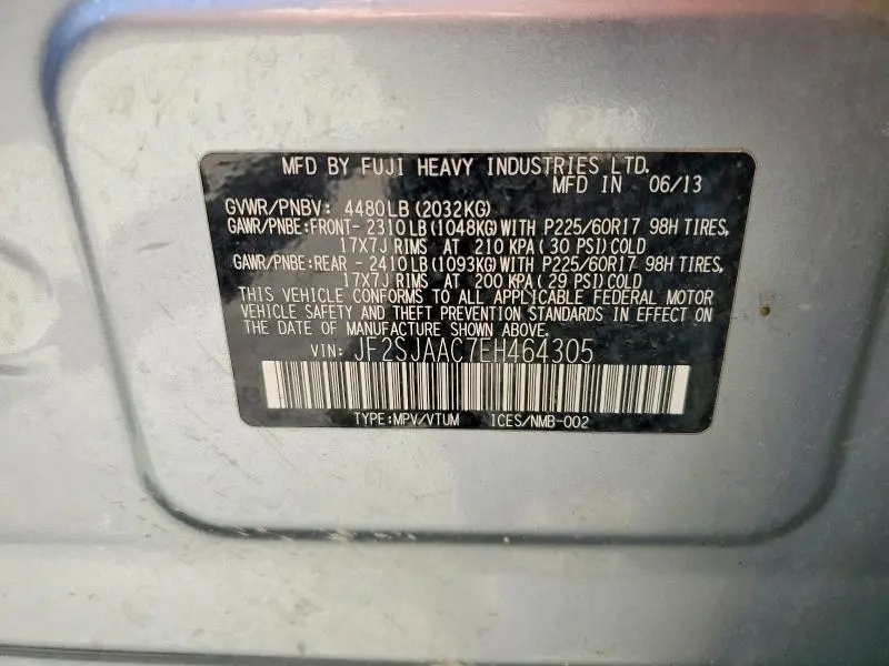 2014 SUBARU FORESTER 2.5I  