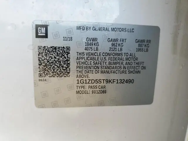 2019 CHEVROLET MALIBU LT  