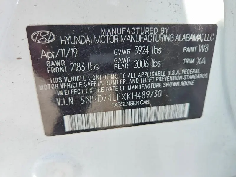 2019 HYUNDAI ELANTRA SE  
