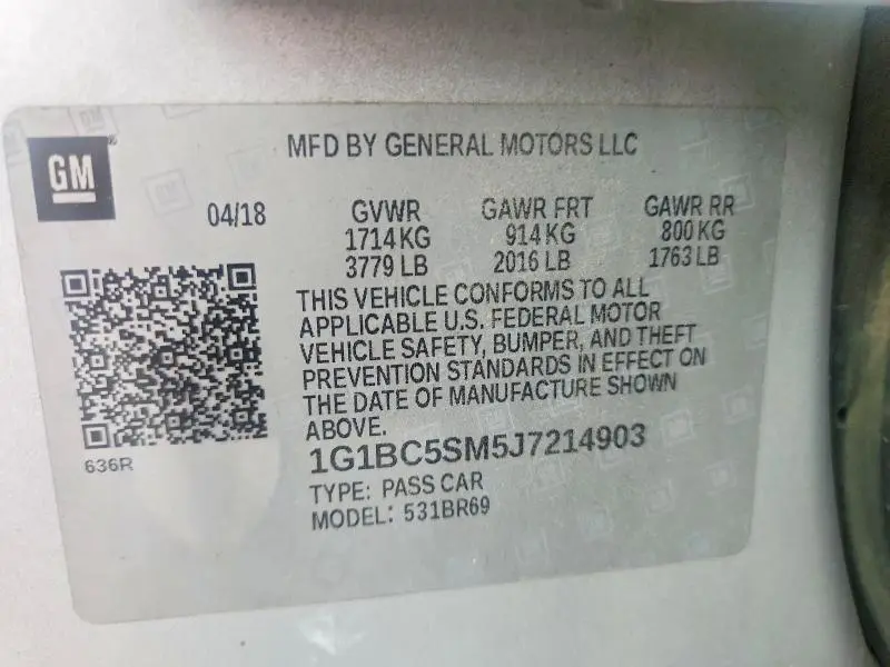 2018 CHEVROLET CRUZE LS  