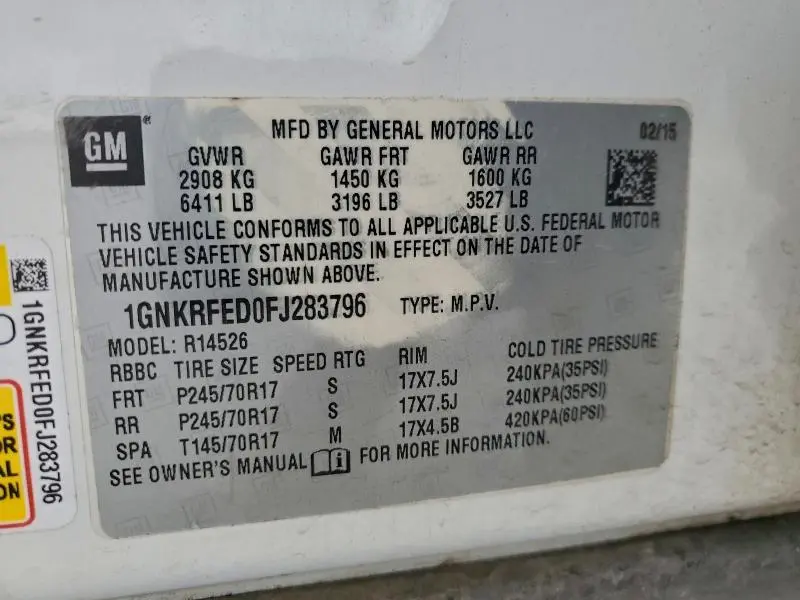 2015 CHEVROLET TRAVERSE LS  