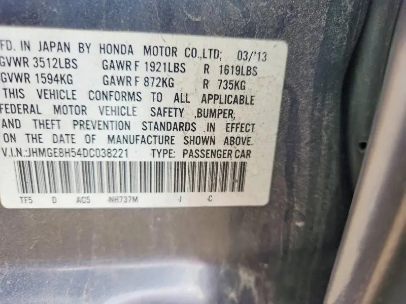 2013 HONDA FIT SPORT  