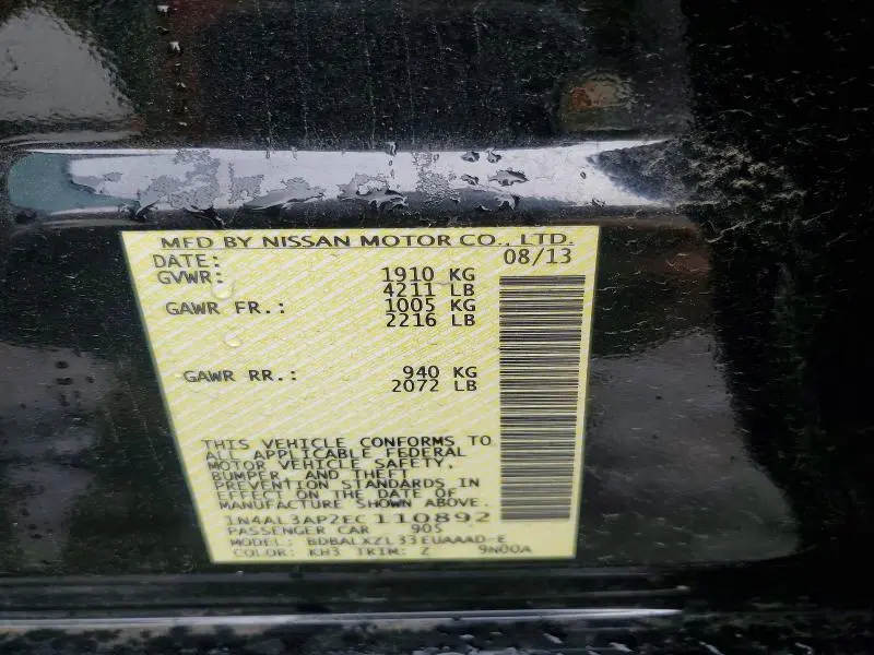 2014 NISSAN ALTIMA 2.5 SL  