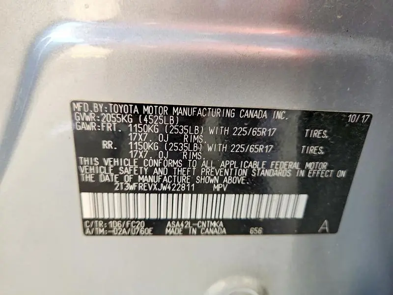 2018 TOYOTA RAV4 XLE  
