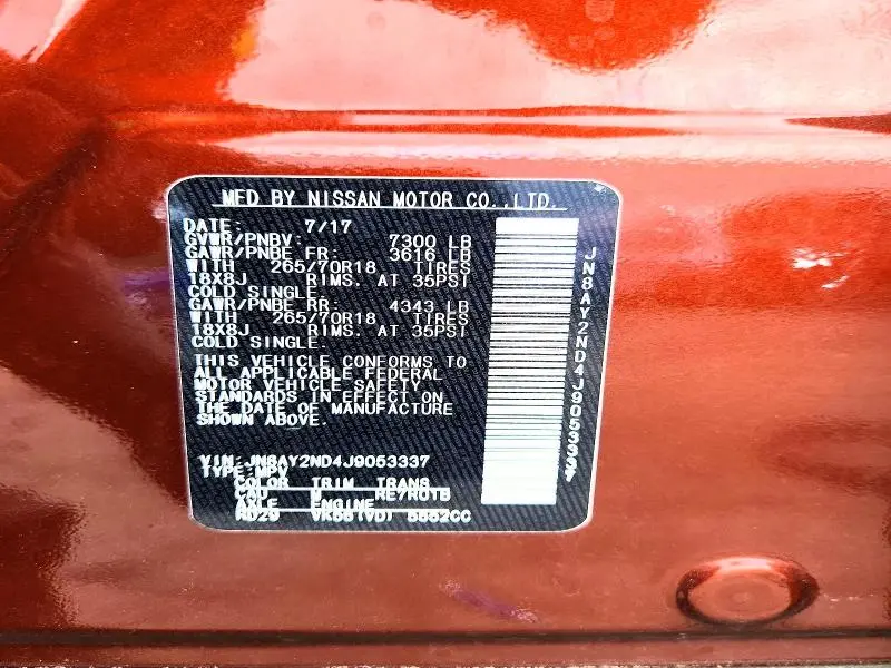2018 NISSAN ARMADA SV  