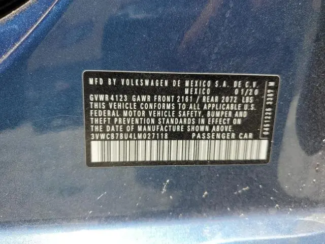 2020 VOLKSWAGEN JETTA S  