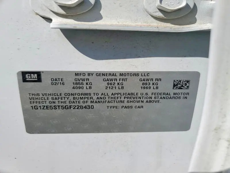 2016 CHEVROLET MALIBU LT  