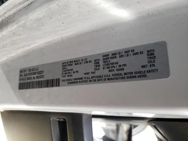 2022 RAM PROMASTER 2500 2500 HIGH  