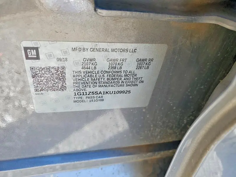 2019 CHEVROLET IMPALA LT  