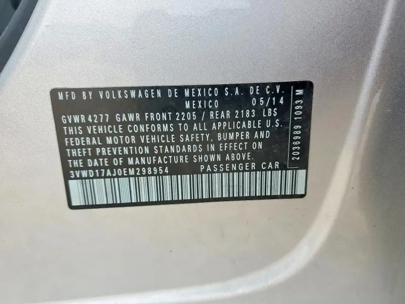 2014 VOLKSWAGEN JETTA SE  