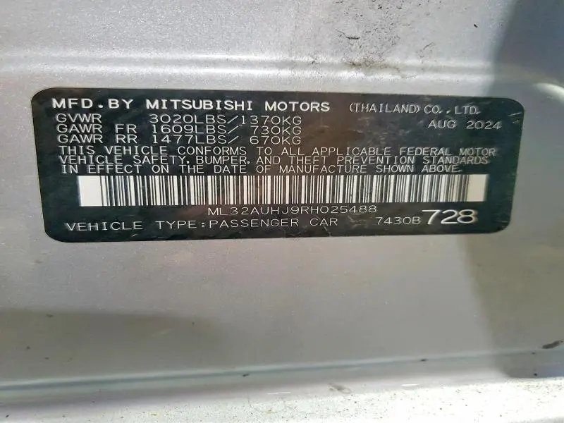 2024 MITSUBISHI MIRAGE ES  