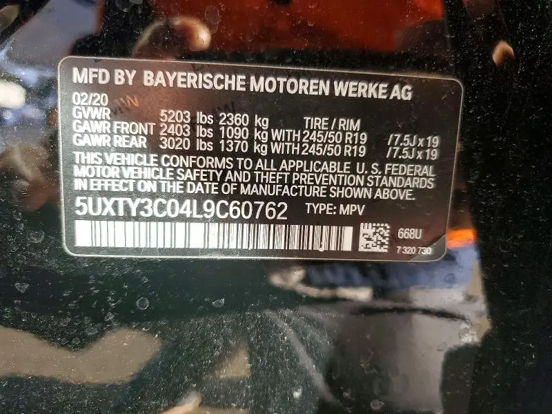 2020 BMW X3 SDRIVE30I  