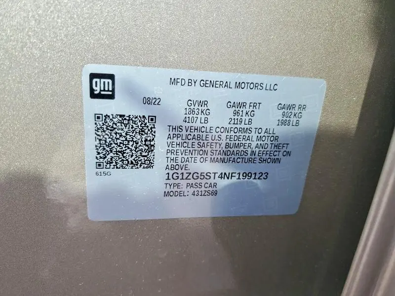 2022 CHEVROLET MALIBU RS  