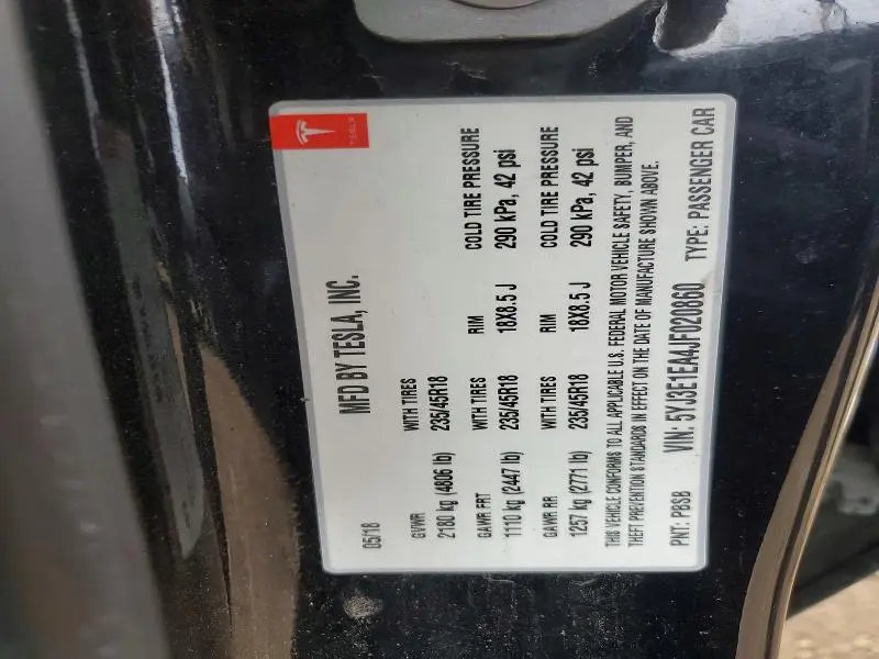 2018 TESLA MODEL 3   