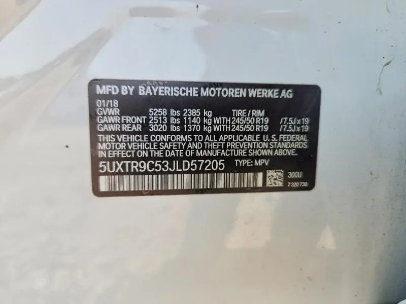 2018 BMW X3 XDRIVE30I  