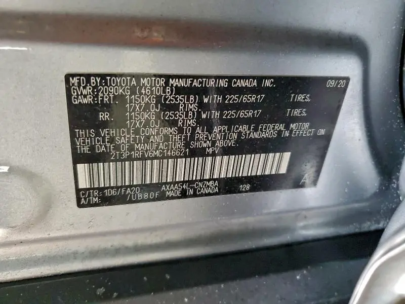 2021 TOYOTA RAV4 XLE  