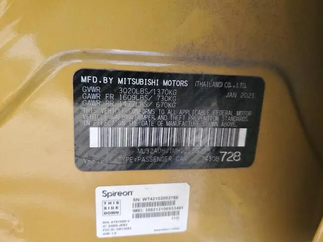 2021 MITSUBISHI MIRAGE ES