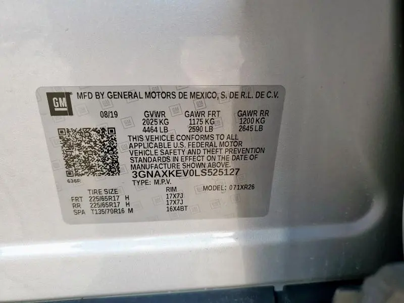 2020 CHEVROLET EQUINOX LT  