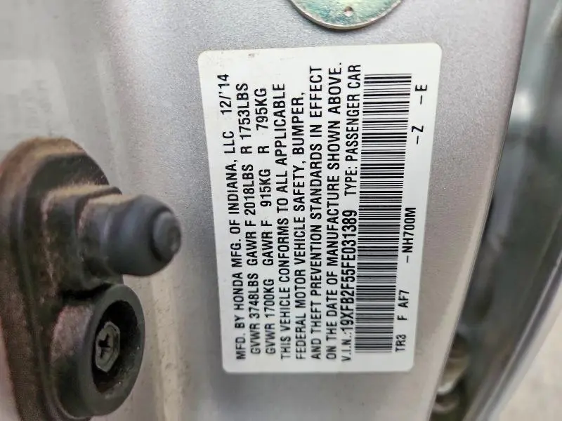 2015 HONDA CIVIC LX  