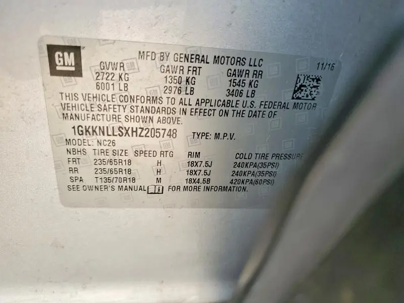 2017 GMC ACADIA SLE  