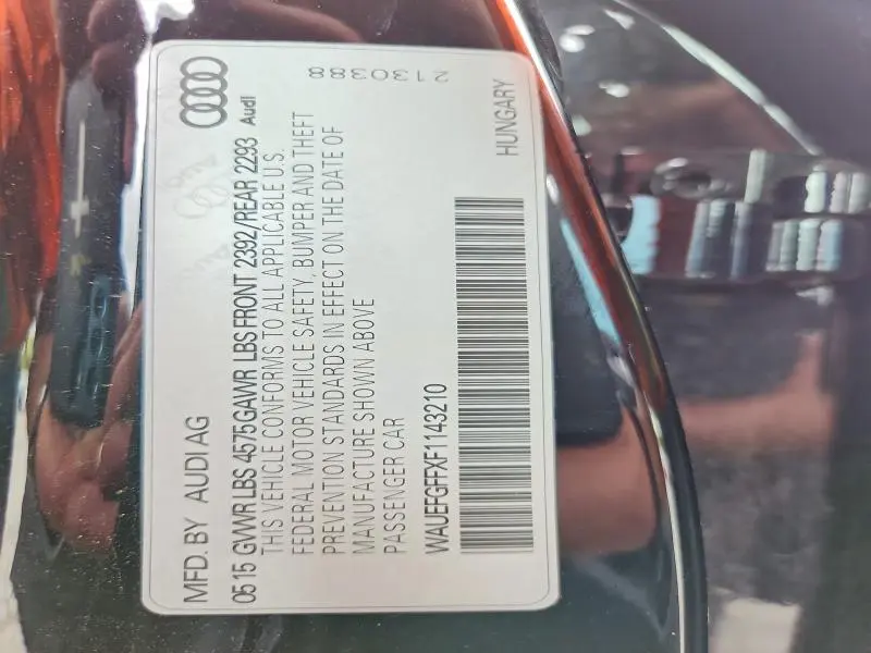 2015 AUDI A3 PREMIUM PLUS  