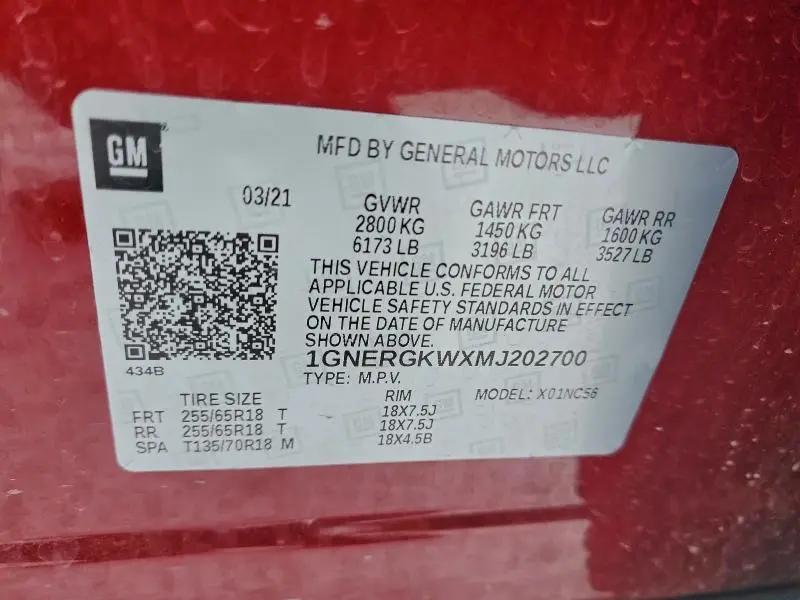 2021 CHEVROLET TRAVERSE LT  