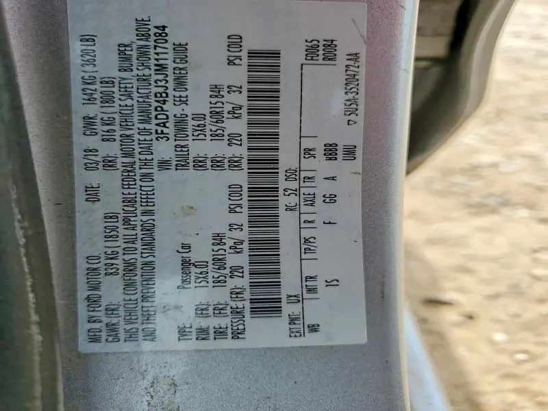 2018 FORD FIESTA SE  