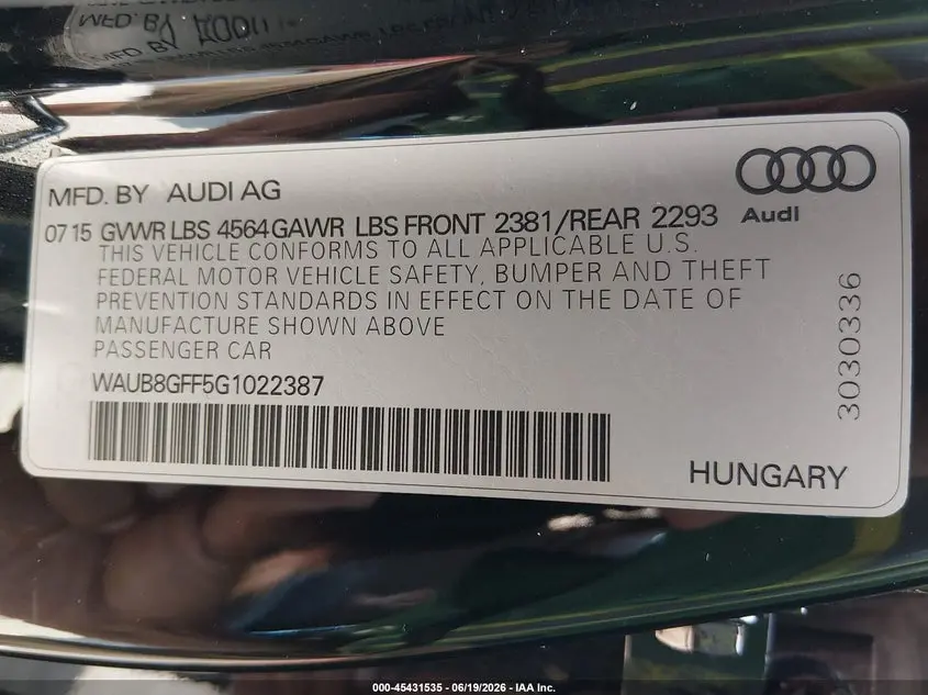 2016 AUDI A3 2.0T PREMIUM