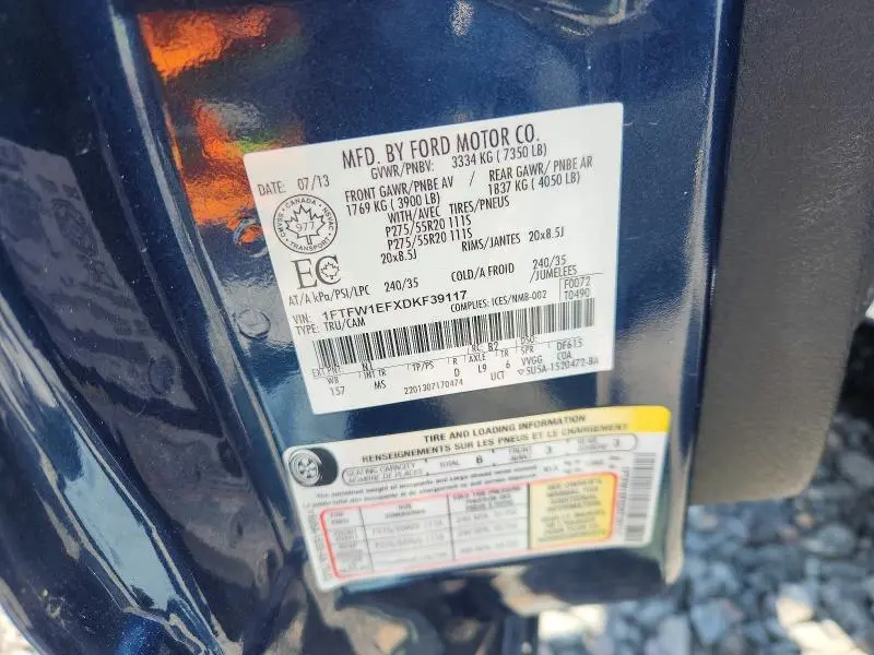 2013 FORD F150 SUPERCREW  