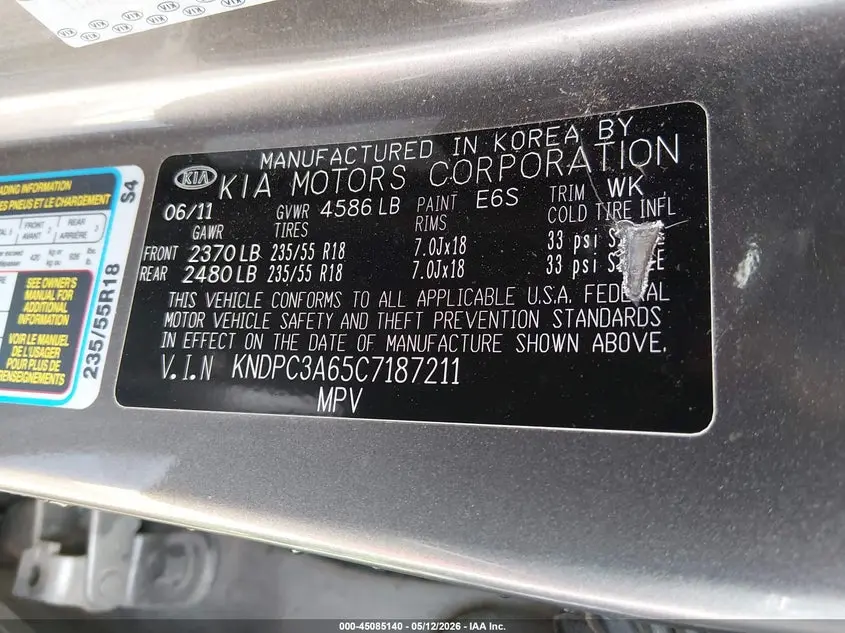 2012 KIA SPORTAGE SX