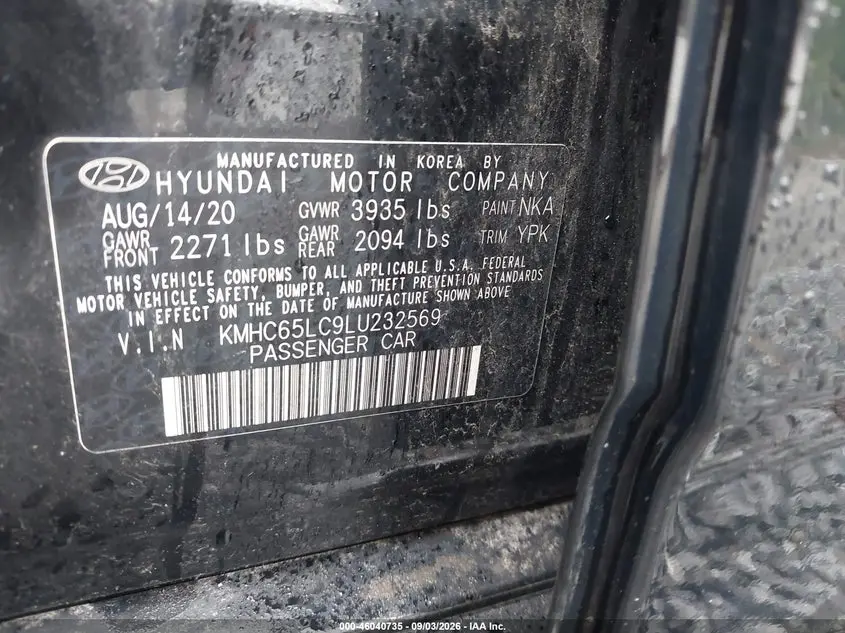 2020 HYUNDAI IONIQ HYBRID BLUE