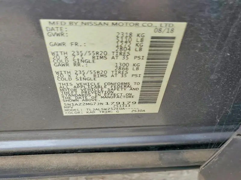 2018 NISSAN MURANO PLATINUM  