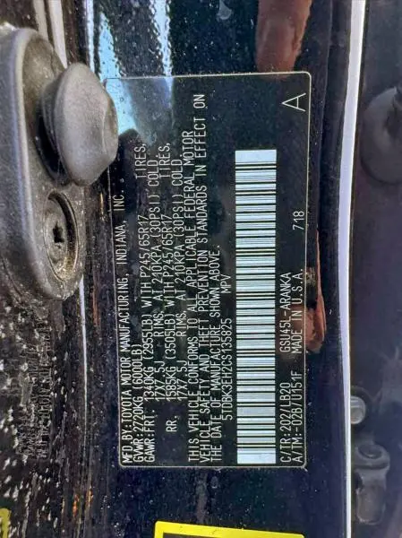 2012 TOYOTA HIGHLANDER BASE  