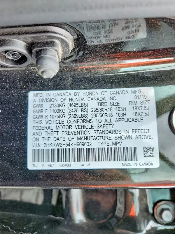 2019 HONDA CR-V EX  