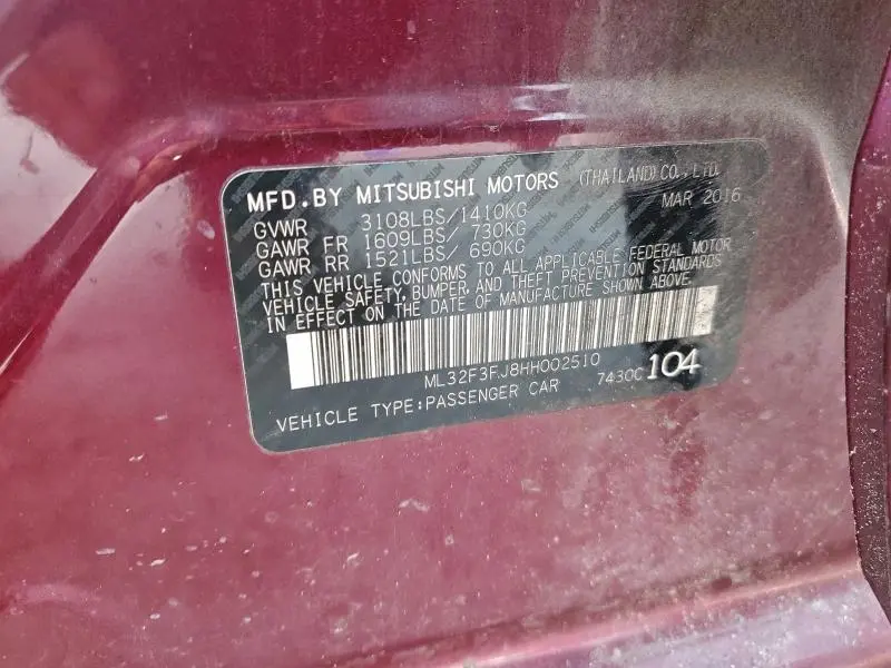 2017 MITSUBISHI MIRAGE G4 ES  