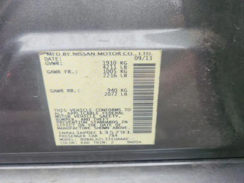 2014 NISSAN ALTIMA 2.5 SL  
