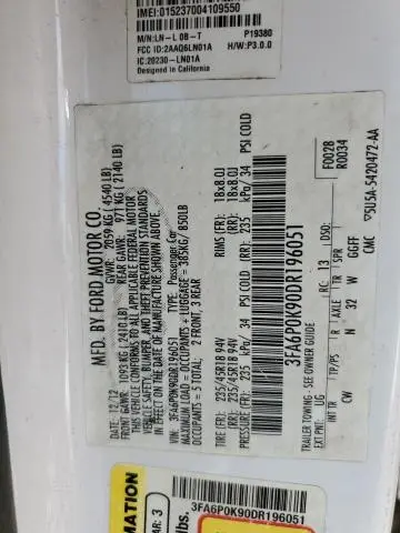 2013 FORD FUSION TITANIUM  