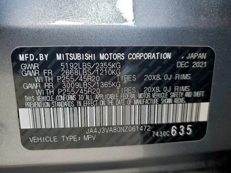 2022 MITSUBISHI OUTLANDER SEL  