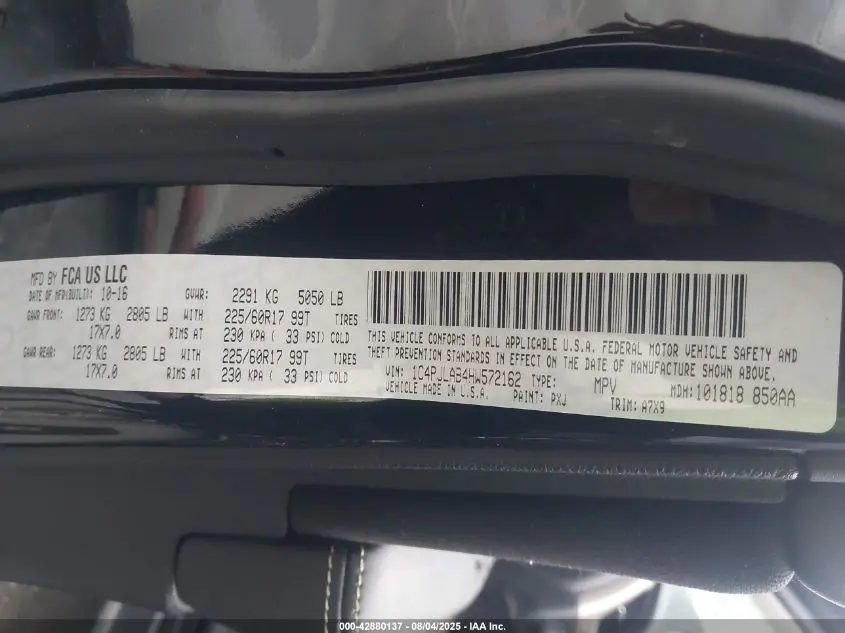 2017 JEEP CHEROKEE SPORT FWD