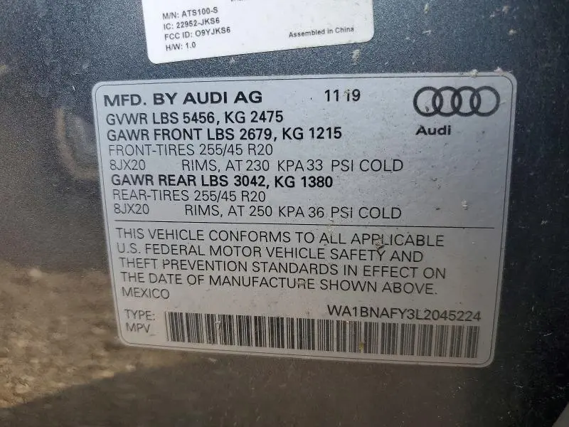 2020 AUDI Q5 PREMIUM PLUS  