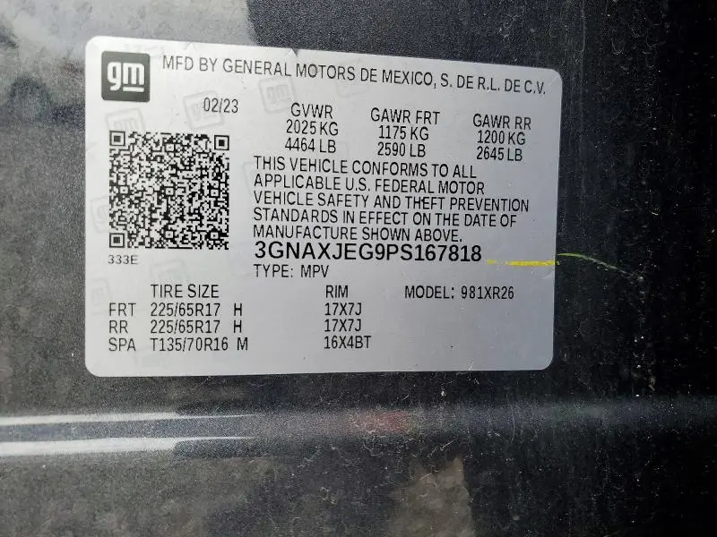 2023 CHEVROLET EQUINOX LT  