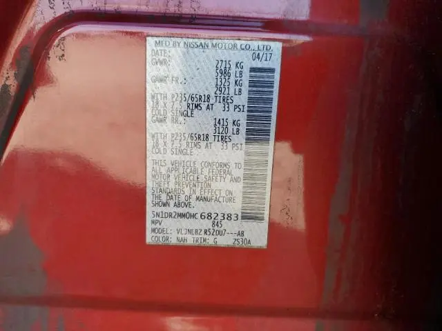 2017 NISSAN PATHFINDER S  