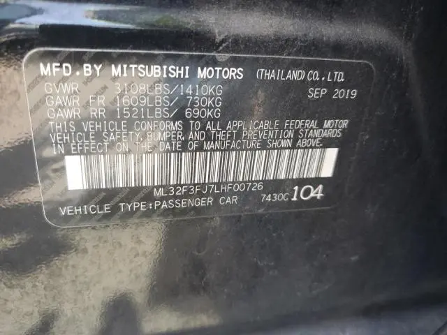 2020 MITSUBISHI MIRAGE G4 ES  