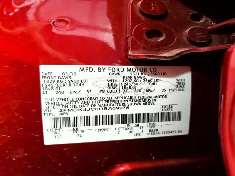 2013 FORD EDGE SEL  
