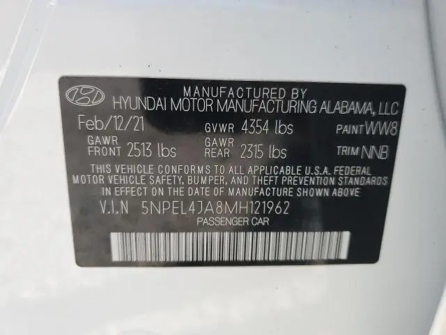 2021 HYUNDAI SONATA SEL  