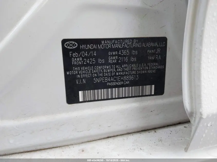 2014 HYUNDAI SONATA GLS