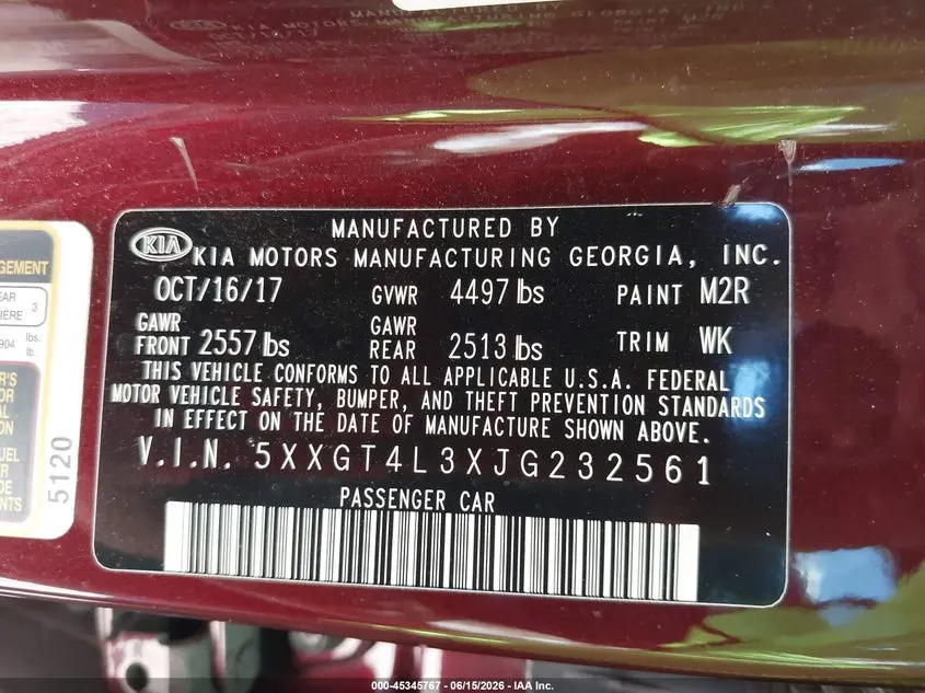 2018 KIA OPTIMA LX