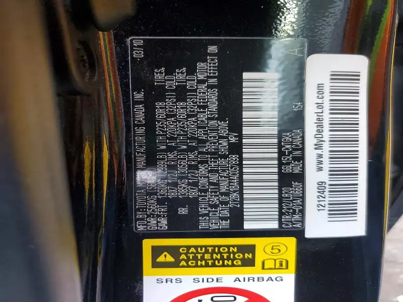 2010 LEXUS RX 350 BASE  